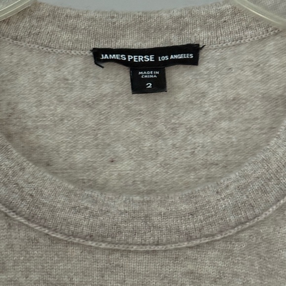 James Perse Oatmeal 100% Cashmere Relaxed Luxurious Pullover Size 2 Medium - Picture 2 of 9
